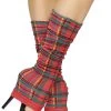 Roma Costume Red And Green Plaid Leg Warmers
