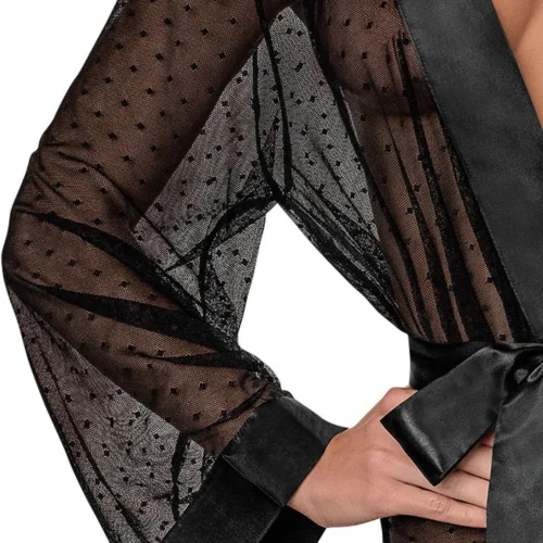 Magic Silk Robes Chyna Black Dotted Mesh Kimono Robe 5 Magic Silk Robes Chyna Black Dotted Mesh Kimono Robe