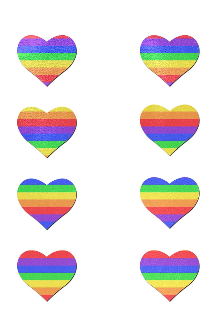 Pastease 8 Mini Rainbow Hearts Body Pasties 1 Pastease 8 Mini Rainbow Hearts Body Pasties