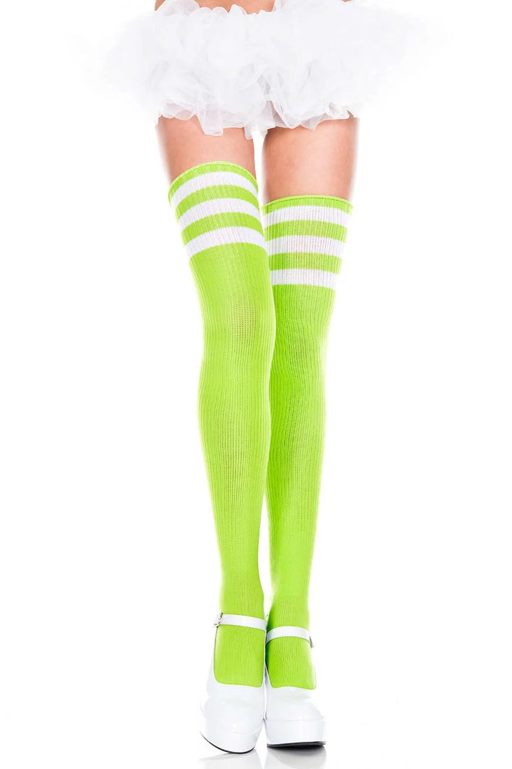 Music Legs Athletic Striped Thigh Highs Hosiery 8 Music Legs Athletic Striped Thigh Highs Hosiery