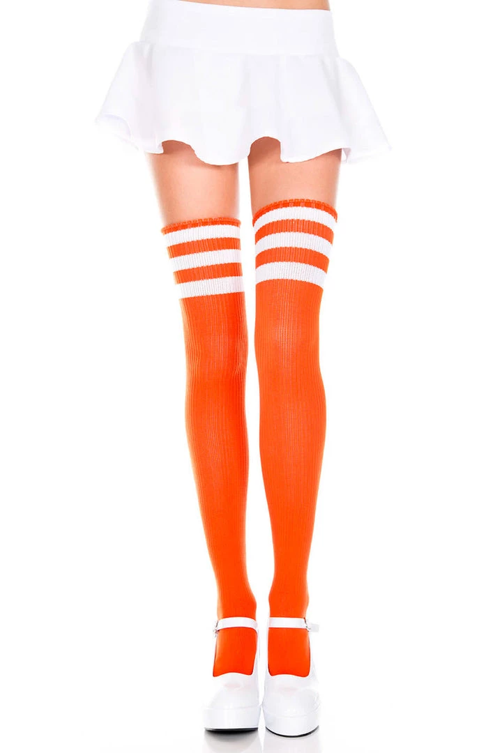 Music Legs Athletic Striped Thigh Highs Hosiery 17 Music Legs Athletic Striped Thigh Highs Hosiery