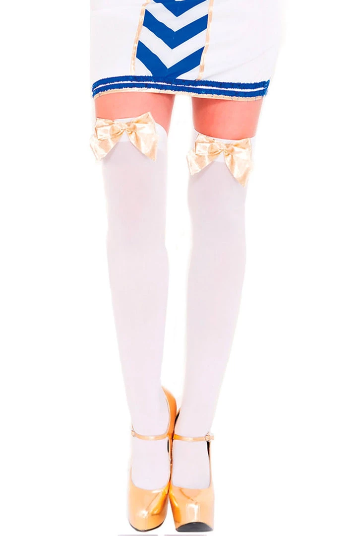 Music Legs Bow Top Thigh Highs 18 Music Legs Bow Top Thigh Highs