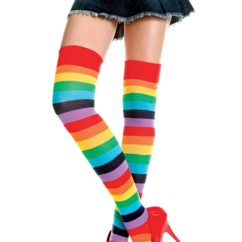 Music Legs Acrylic Rainbow Thigh Highs Hosiery
