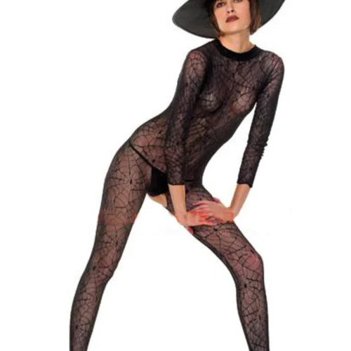 Music Legs Spiderweb Lingerie Bodystocking