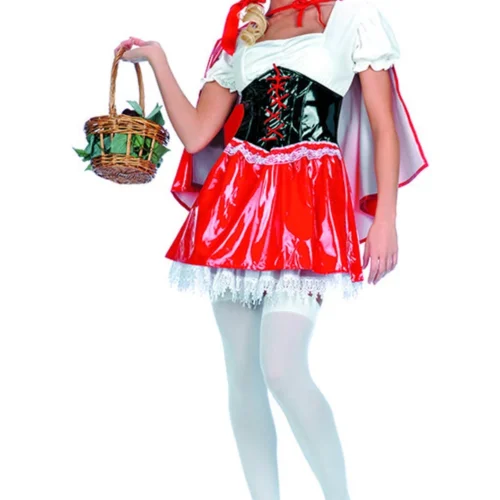 Music Legs Sexy Halloween Costumes Vinyl Red Riding Hood Costume