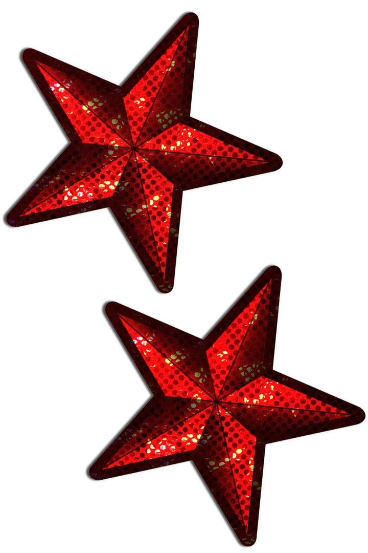Pastease Red Nautical Star Disco Pasties 1 Pastease Red Nautical Star Disco Pasties