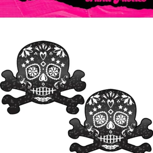 PASTEASE Brand Pasties Glitter Candy Skull Pasties