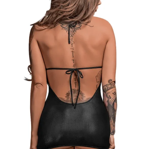 Magic Silk Xena Open Cup Wet Look Mini Dress