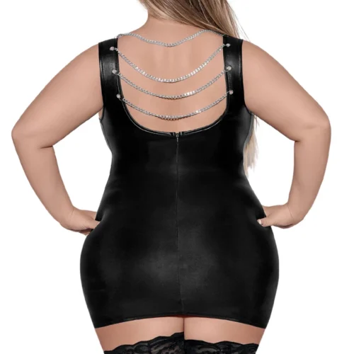 Magic Silk Aurora Faux Leather Lingerie Chain Dress