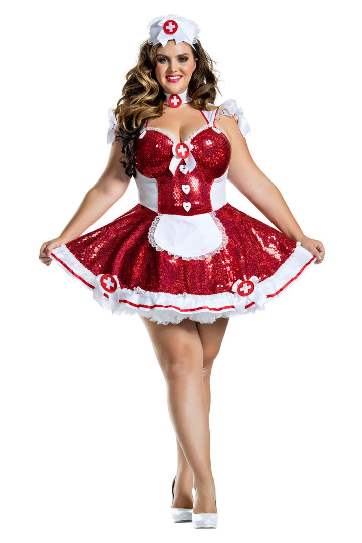 Party King Plus Size Glam Nurse Costume 2 Party King Plus Size Glam Nurse Costume