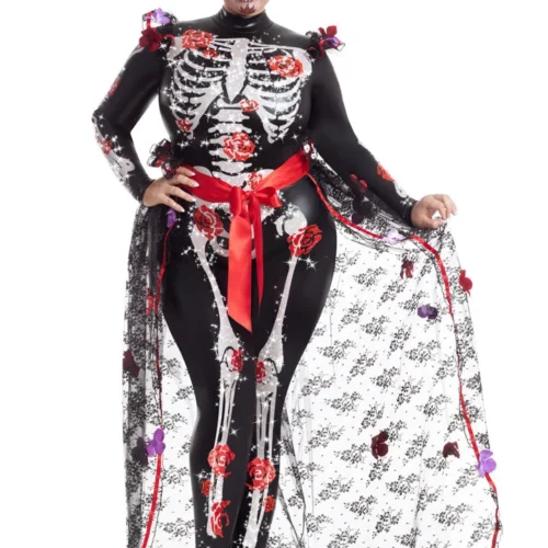 Party King Plus Size Rosas Day Of The Dead Costume