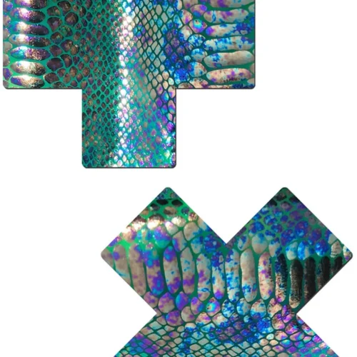Pastease Gold Holographic Snake Print X Pasties