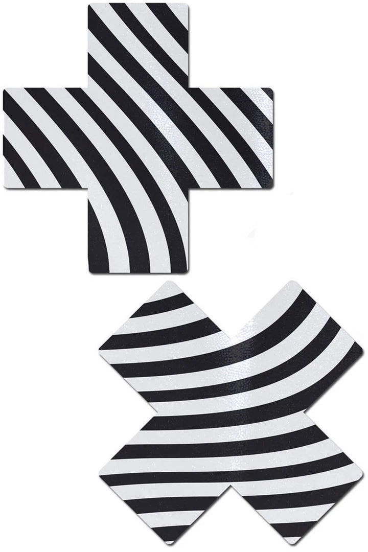 Pastease Black & White Silly Stripes X Pasties 1 Pastease Black & White Silly Stripes X Pasties