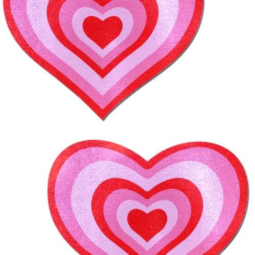 Pastease Red And Pink Pumping Heart Nipple Pasties