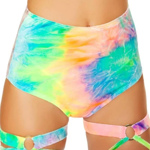 Roma Costume Tie Dye High Waisted Shorts Bottoms