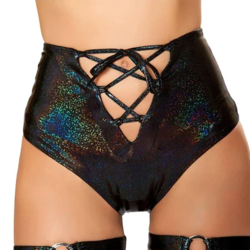 Roma Costume Lace-Up High Waisted Shorts