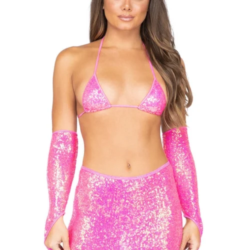 Roma Costume Sequin Triangle Bikini Top