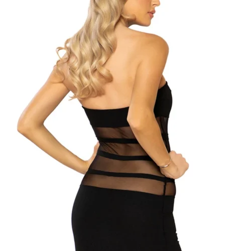 Roma Costume Tube Dress With Mesh Stripes Clothing