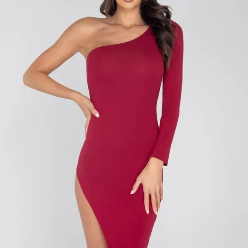 Roma Costume Clothing Single Shoulder Split Bodycon Dress 7 Roma Costume Clothing Single Shoulder Split Bodycon Dress
