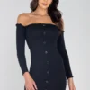 Roma Costume Clothing Ribbed Off The Shoulder Mini Dress