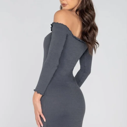 Roma Costume Clothing Ribbed Off The Shoulder Mini Dress