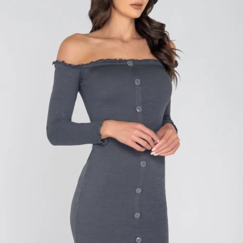 Roma Costume Clothing Ribbed Off The Shoulder Mini Dress