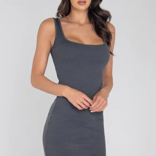 Roma Costume Clothing Basic Above The Knee Ribbed Dress