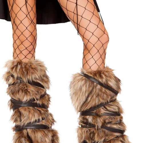 Roma Costume Faux Fur Viking Legwarmers