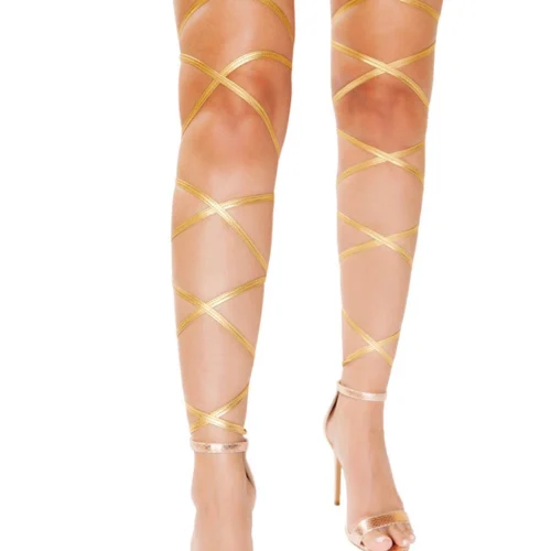 Roma Costume Gold Metallic Leg Wraps