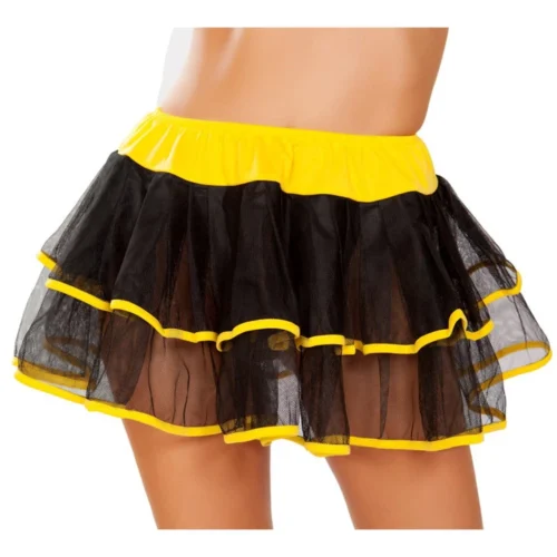 Roma Costume Accessories Black And Yellow Double Layer Petticoat