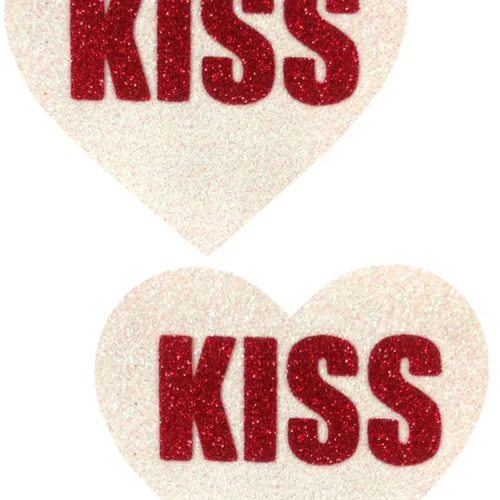 NevaNude Kiss Angel White Glitter Heart Nipple Pasties Lingerie