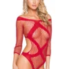 Roma Costume Lingerie Criss Cross Crotchless Teddy Bodystocking