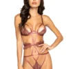 Roma Costume Multiple Cutout Eyelash Lace Teddy Lingerie