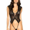 Roma Costume Cap Sleeve Crotchless Teddy