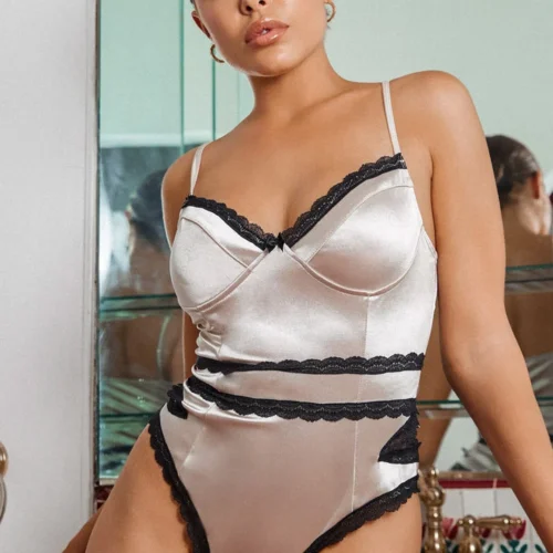 Roma Costume Nude Satin Teddy