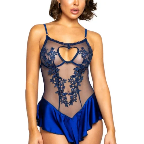 Roma Costume Heart Cutout Teddy With Applique Detail