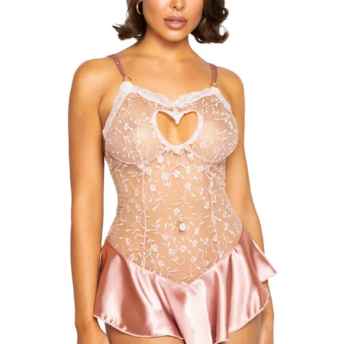 Roma Costume Lingerie Floral Embroidery Teddy 7 Roma Costume Lingerie Floral Embroidery Teddy