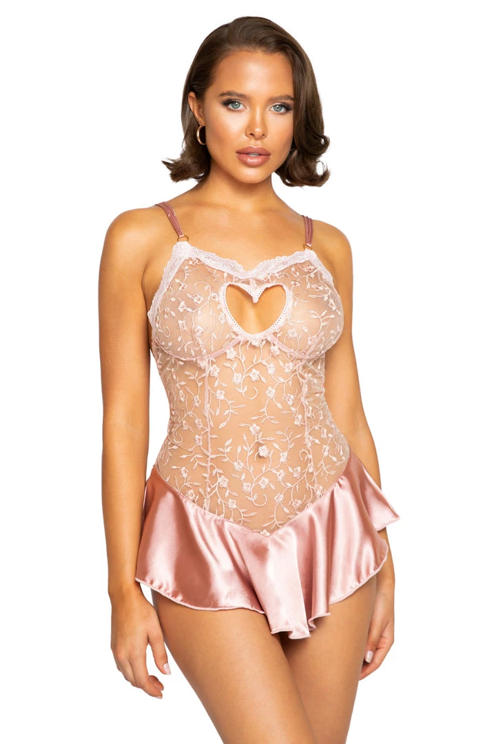 Roma Costume Lingerie Floral Embroidery Teddy 3 Roma Costume Lingerie Floral Embroidery Teddy