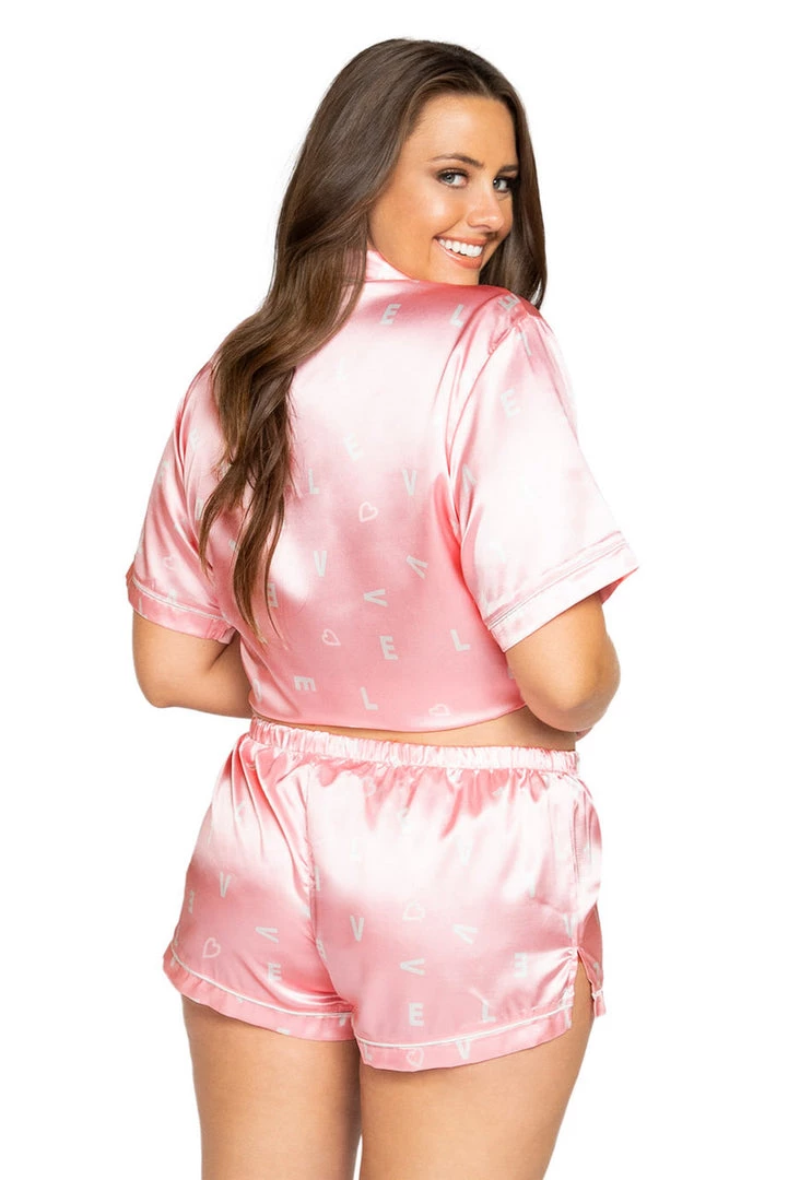 Roma Costume LOVE Satin Pajama Set Lingerie 3 Roma Costume LOVE Satin Pajama Set Lingerie