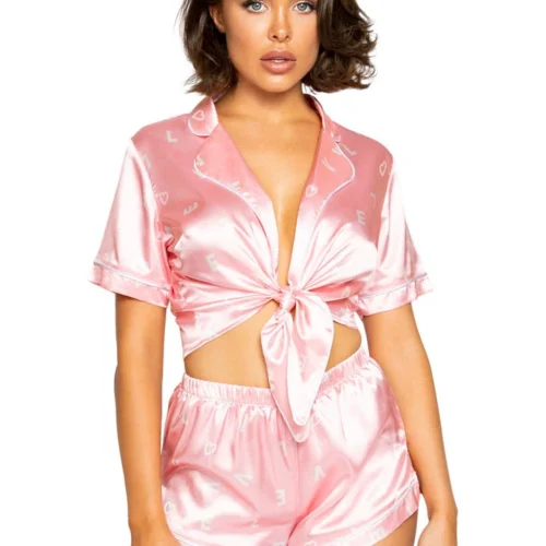 Roma Costume LOVE Satin Pajama Set Lingerie 11 Roma Costume LOVE Satin Pajama Set Lingerie
