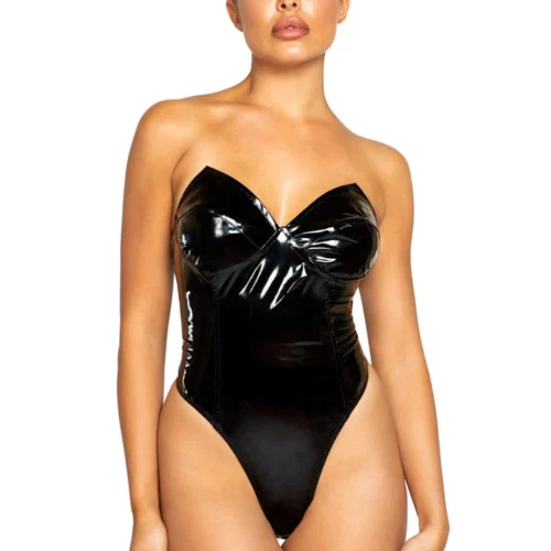 Roma Costume Vinyl Bodysuit With Back Zipper And Thong Back Lingerie 11 Roma Costume Vinyl Bodysuit With Back Zipper And Thong Back Lingerie