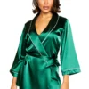 Roma Costume Elegant Green Satin Robe Lingerie