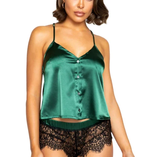 Roma Costume Lingerie Elegant Satin And Lace Pajama Set