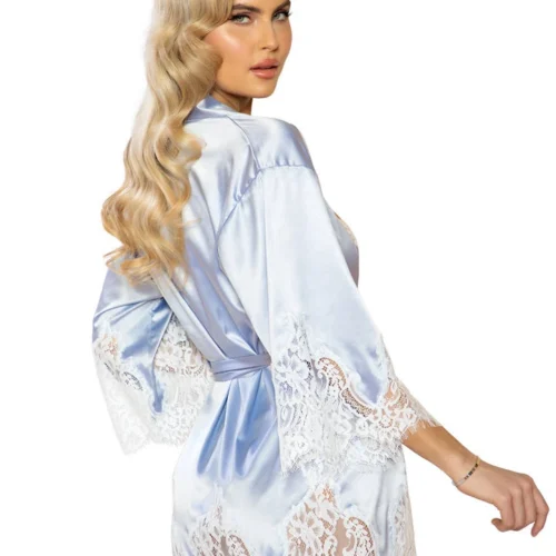 Roma Costume Elegant-Lace-Satin-Robe Lingerie