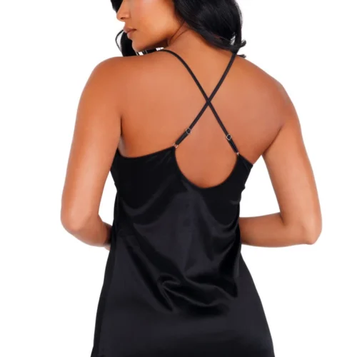 Roma Costume Satin Chemise With Ostrich Feather Trim