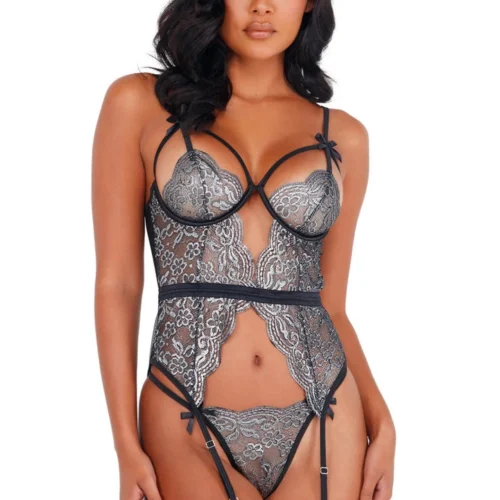 Roma Costume Metallic Lace Bustier
