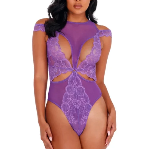 Roma Costume Lace And Mesh Cutout Teddy Teddy Lingerie