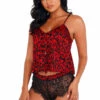 Roma Costume Lingerie Heart Shaped Leopard Pajama Set