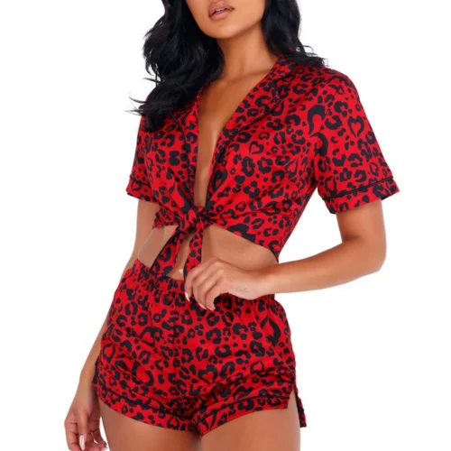 Roma Costume Leopard Heart Pajama Set Lingerie