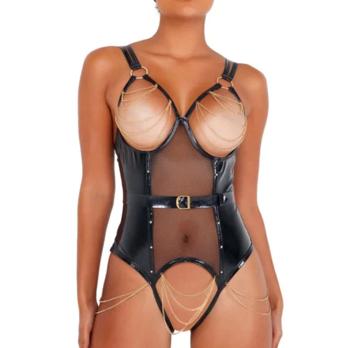 Roma Costume Vinyl Teddy With Chain Detail Teddy Lingerie 9 Roma Costume Vinyl Teddy With Chain Detail Teddy Lingerie